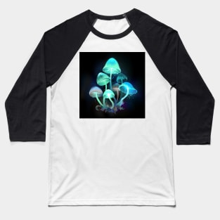 Glowing Blue Toadstools Baseball T-Shirt